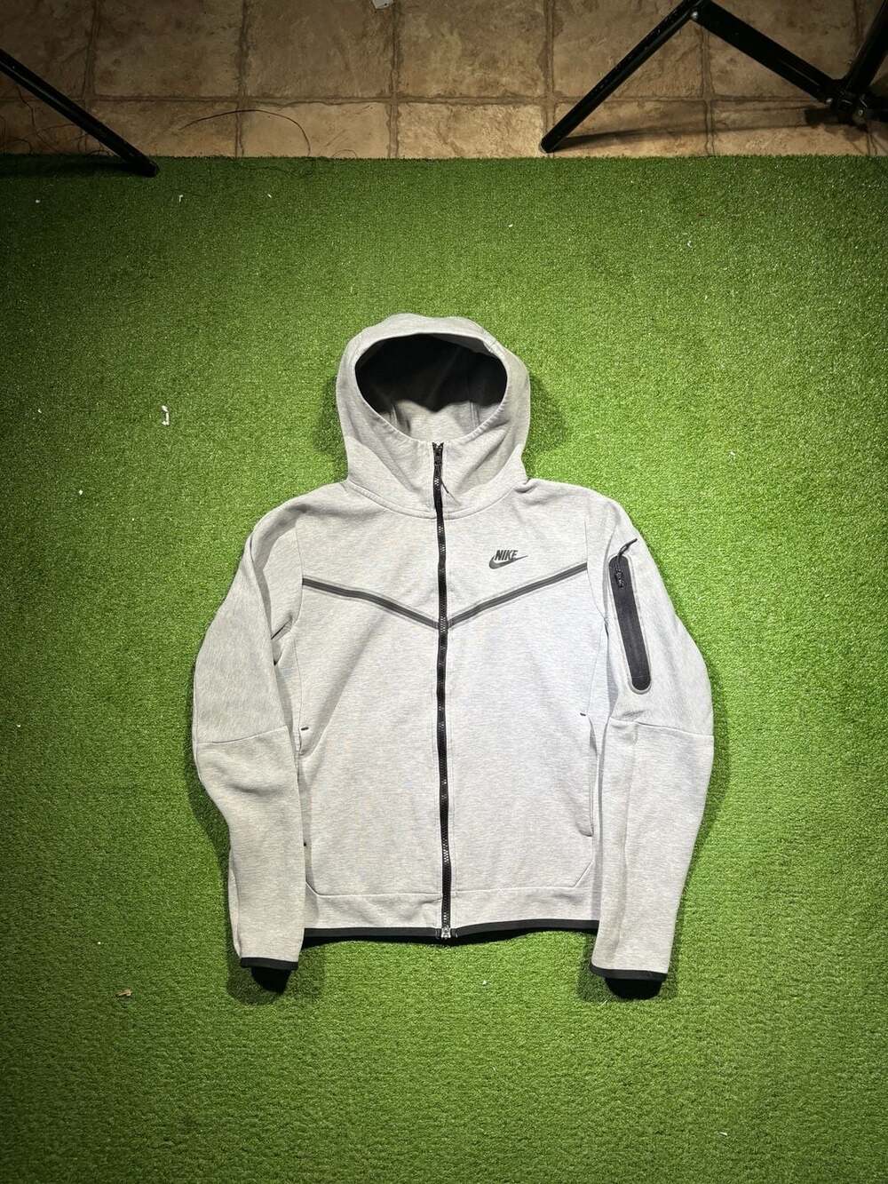 Nike Tech Fleece Full Zip Hoodie Grey Size Small CU4489-063
